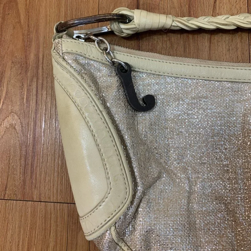 Juicy Couture Y2K Gold Sparkle Bag with Wooden Details